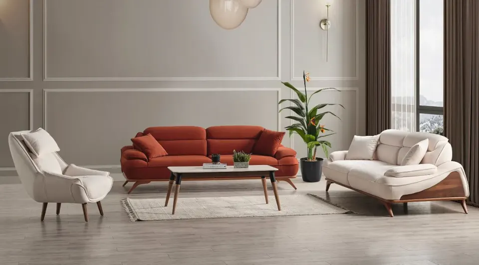 Golf Wooden Leg Sofa Set