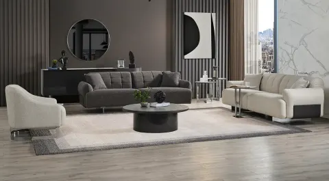 Matera Metal Leg Modern Sofa Set