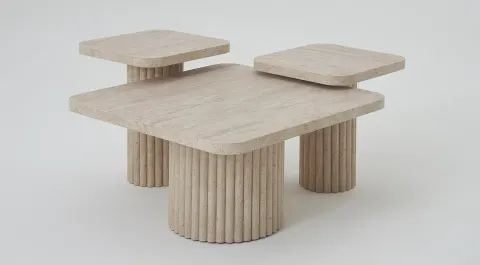 Roma Travertine Coffee Table Set