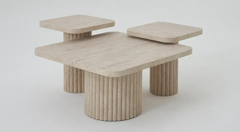 Roma Travertine Coffee Table Set