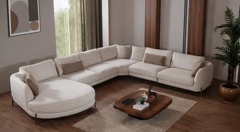 Milan Metal Legged Corner Sofa Set
