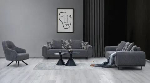 Ruby Metal Leg Sofa Set