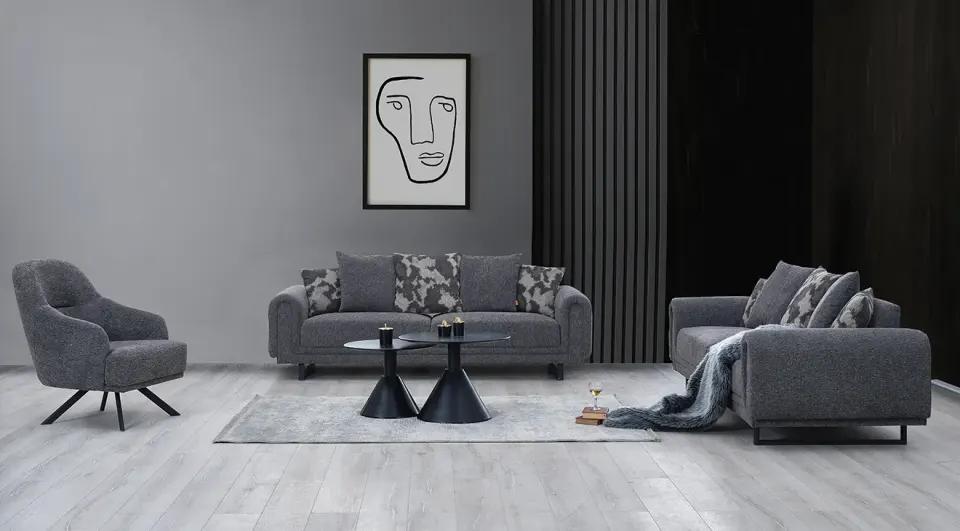 Ruby Metal Leg Sofa Set