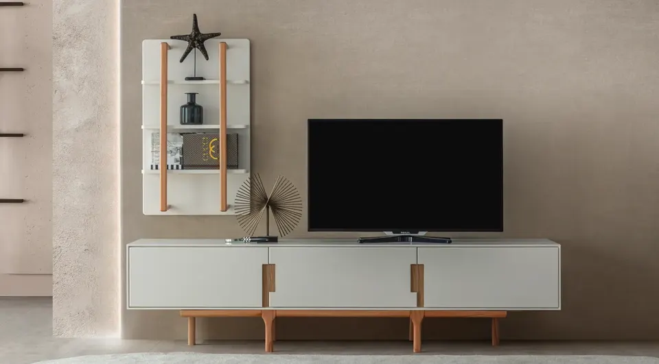 Aura Wooden Leg TV Unit