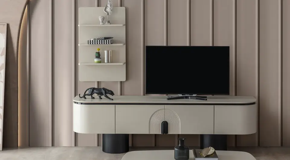 Pablo Wooden Leg Modern TV Unit