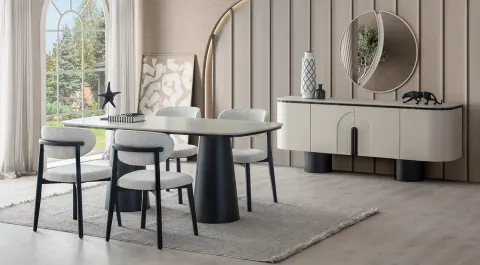 Pablo Wooden Leg Modern Dining Room Set