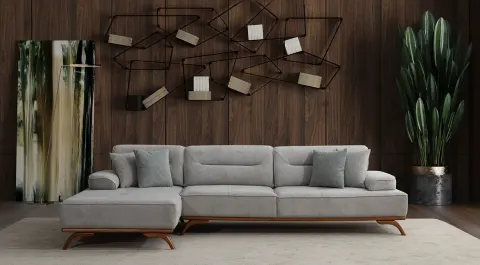 Milano Wooden Leg Corner Sofa Set