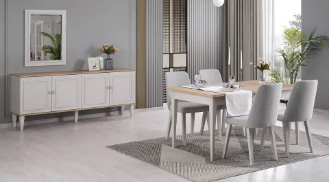 Batu Wooden Leg Dining Room Set