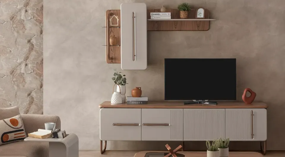 New Lotus Wooden Leg TV Unit