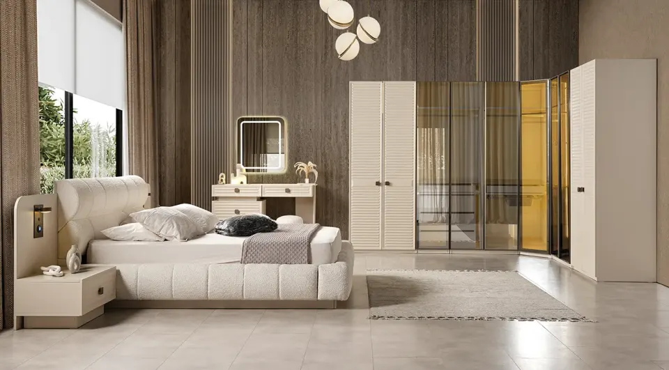 Esila Corner Wardrobe Bedroom Set