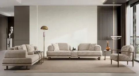 Bella Modern Metal Leg Sofa Set