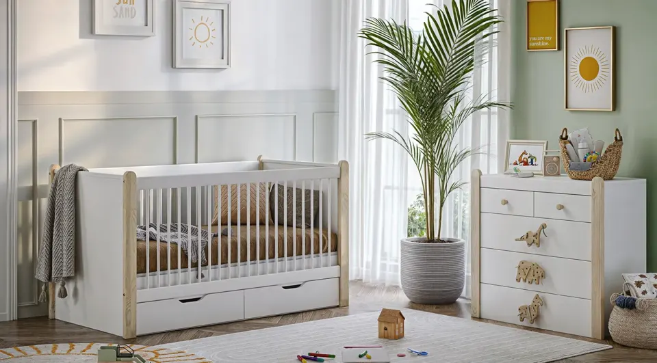White Montessori Baby Room Set