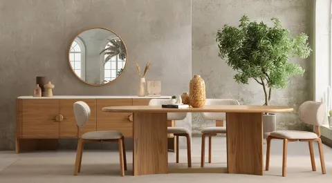 Lucca Wooden Leg Dining Room Set