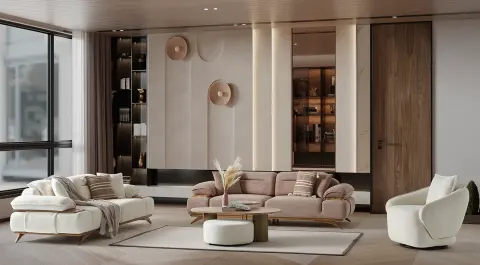 Sapphire Wooden Leg Sofa Set