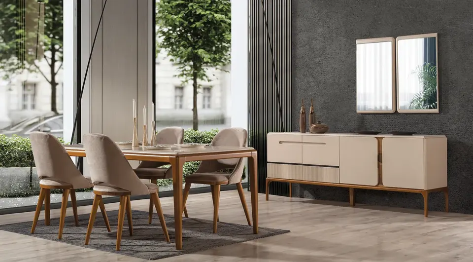 Nirvana Wooden Leg Dining Room Set
