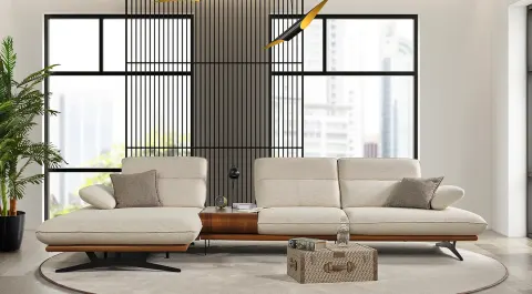 New York Relax Metal Leg Corner Sofa Set