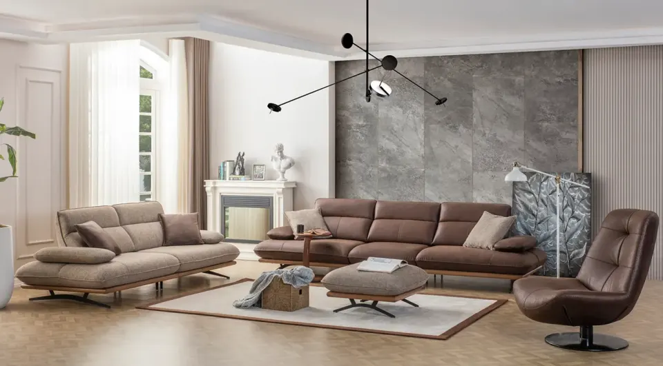 New York Metal Leg Sofa Set