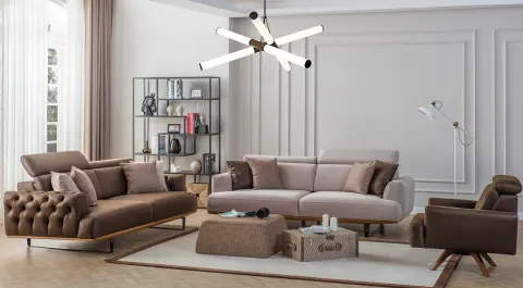 Santorini Metal Leg Sofa Set