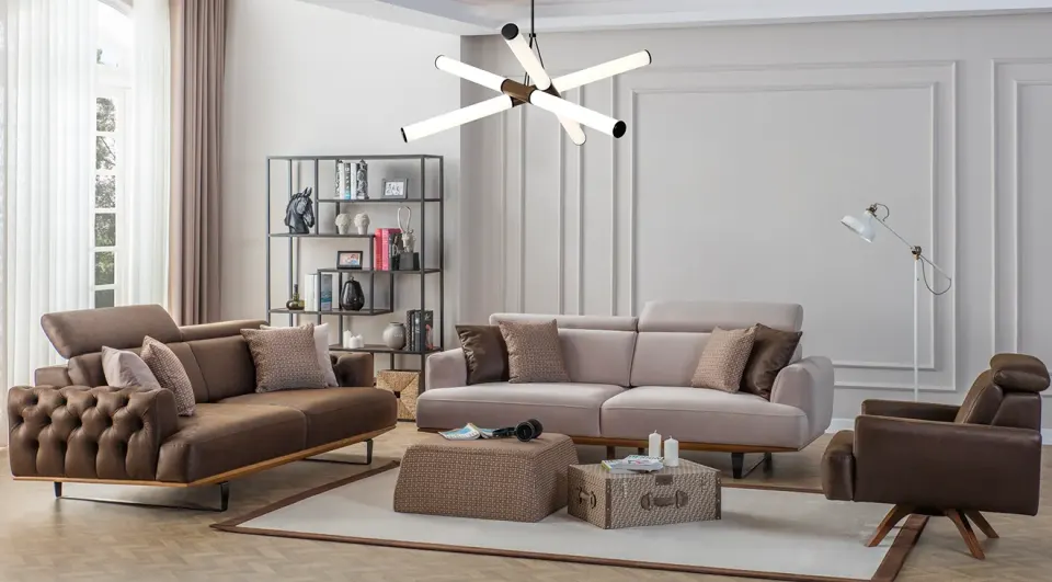 Santorini Metal Leg Sofa Set