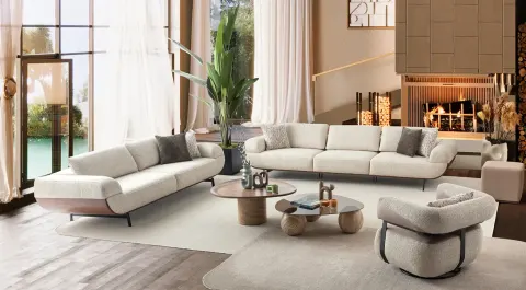 Venice Metal Leg Sofa Set
