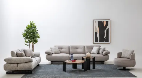 Roma Metal Leg Sofa Set