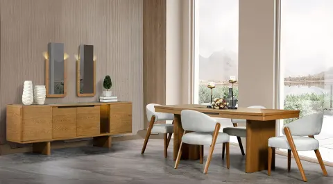 Maldiv Wooden Leg Dining Room Set