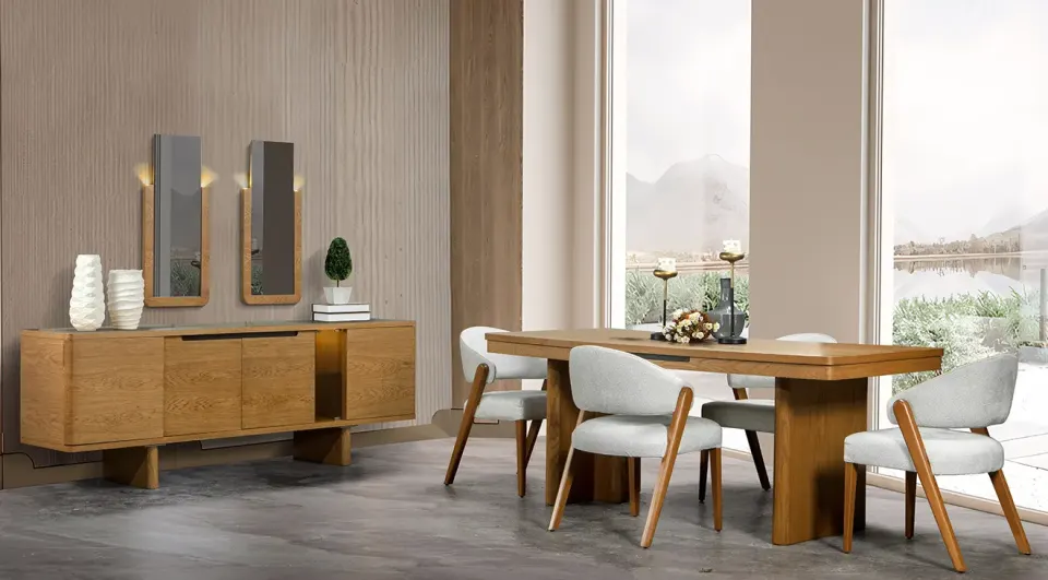 Maldiv Wooden Leg Dining Room Set