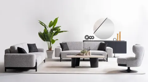 Karo Metal Leg Sofa Set