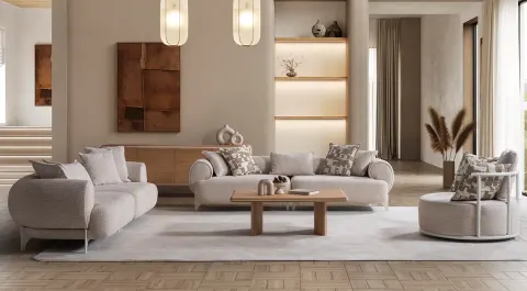 Mina Metal Leg Sofa Set