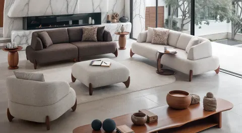 Comfort Wooden Leg Sofa Set