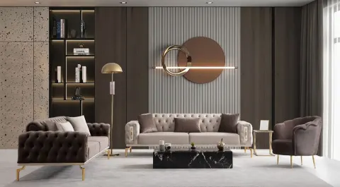 Berlin Metal Leg Sofa Set