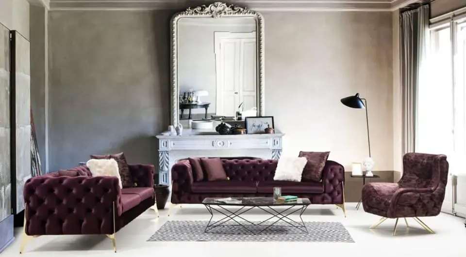 Jaguar Metal Leg Sofa Set