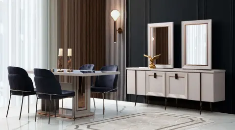 Matilda Metal Leg Dining Room Set