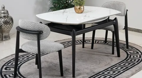M2 Extendable Round Granite Marble Table