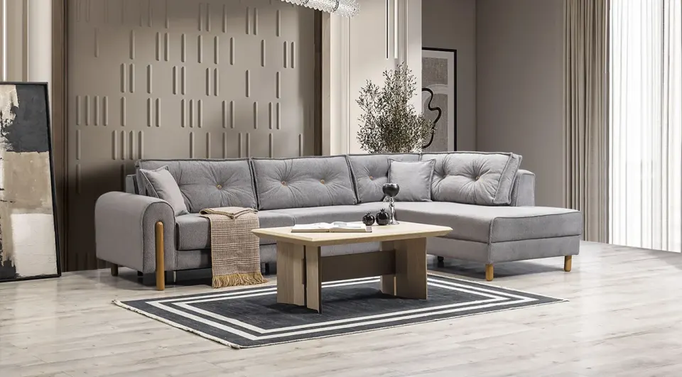 Asya Corner Sofa Set with Storage Bed