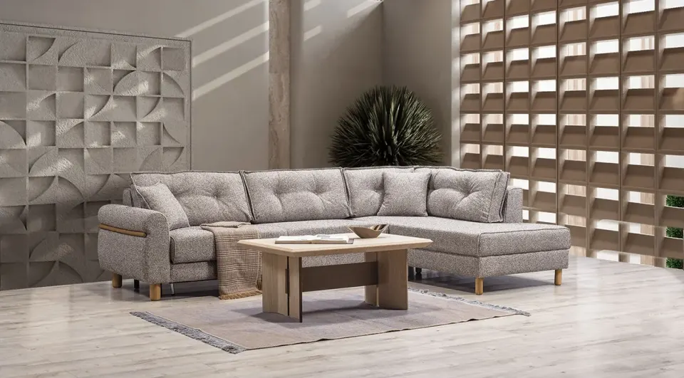 Buse Corner Sofa Set with Bed and Storage