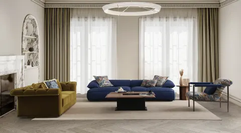Derma Metal Leg Sofa Set