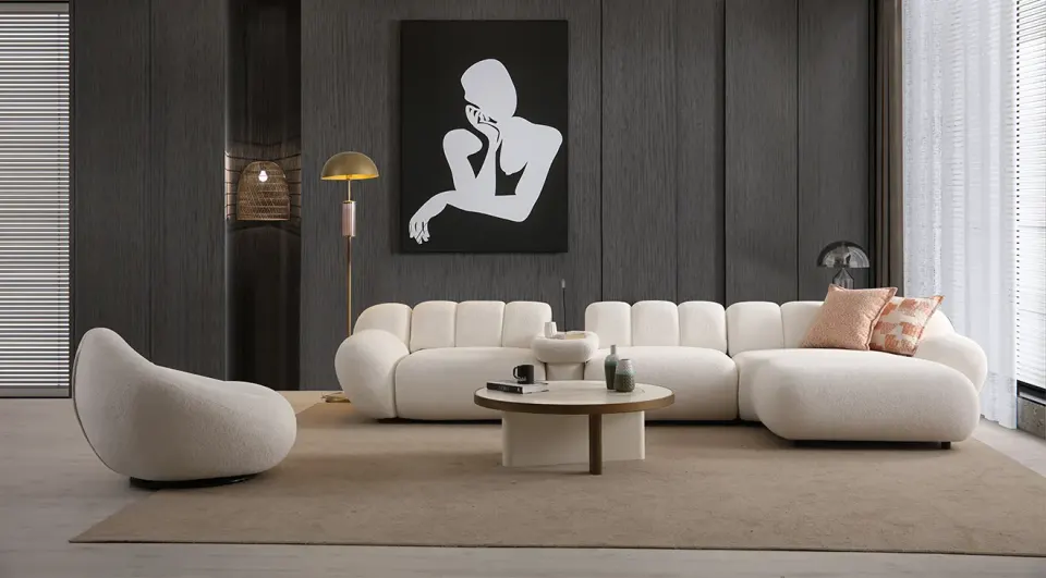 Molivo Modern Relax Corner Sofa Set with Bed