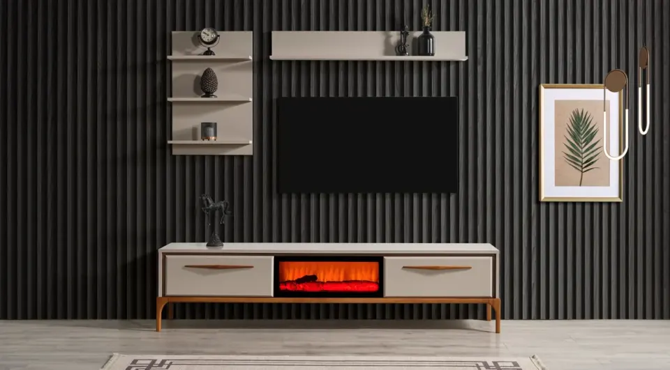 Kumsal Wooden Standing TV Unit
