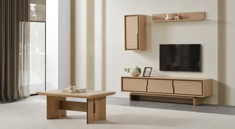 Rota Wooden Legged TV Unit