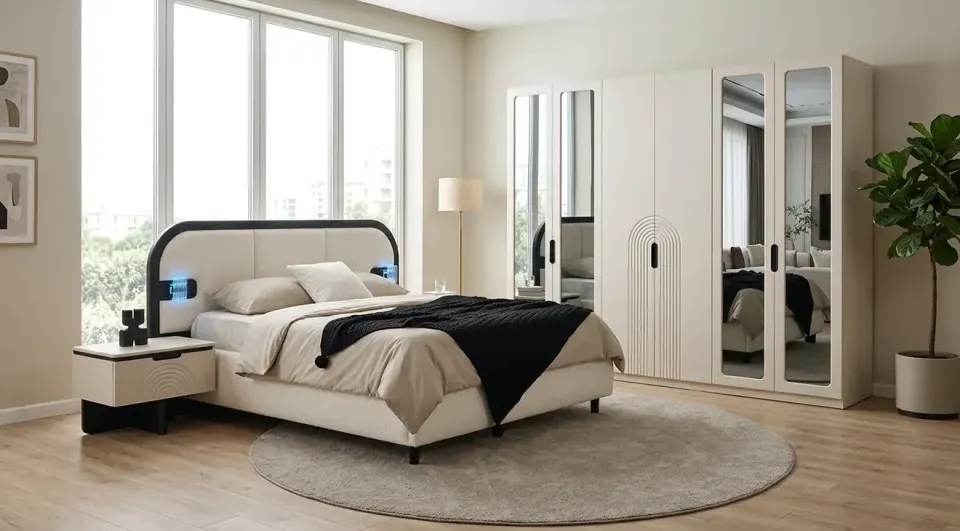 New Madrid 6-Door Modern Bedroom Set