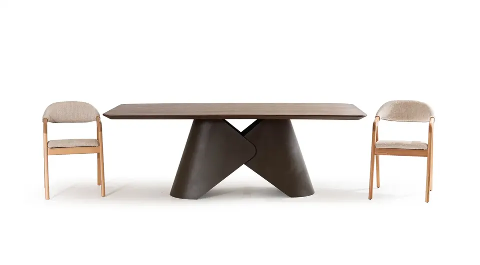 Capella Walnut Table with Metal Legs