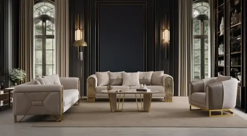 Sultan Metal Leg Sofa Set
