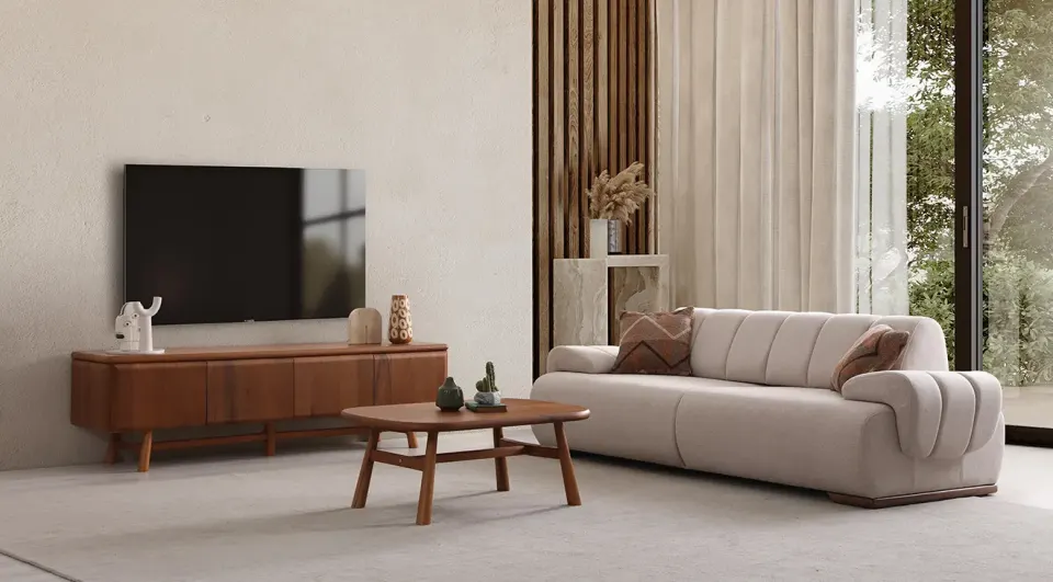 Truva Wooden Legged TV Unit