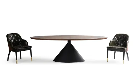 Rosso Wallnut-Black Table