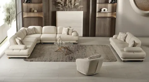 Mokka Sleeper Corner Sofa Set