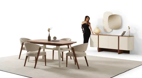 Ahuse Walnut Dining Room Set