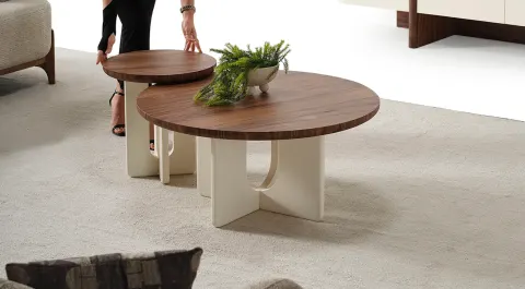 Ahuse Walnut Coffee Table Set