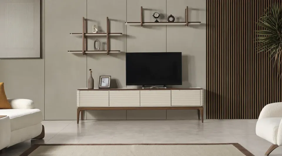 Emerald Wooden Leg TV Unit