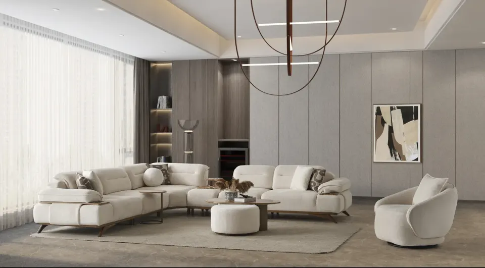 Sapphire Sleeper Modern Corner Sofa Set